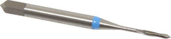 Emuge - #0-80 UNF 2 Flute 2B Modified Bottoming Spiral Flute Tap - Cobalt, Bright Finish, 1.626" OAL, Right Hand Flute, Right Hand Thread, Series Rekord D-VA - Eagle Tool & Supply