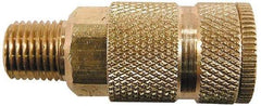Coilhose Pneumatics - 1/2 Male NPT Industrial Pneumatic Hose Coupler - Brass, 3/8" Body Diam - Eagle Tool & Supply