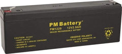 Mule - Lead-Acid, Quick-Disconnect Tab Terminal, 12 Volt, 2.3 Amp, Lead Rechargeable Battery - 4.8mm Tab Width x 0.8mm Tab Thickness, 1.38" Wide x 2.64" High x 7" Deep - Eagle Tool & Supply