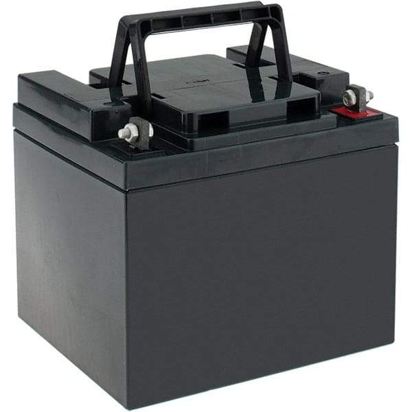 Mule - Lead-Acid, Nut/Bolt Terminal, 12 Volt, 40 Amp, Lead Rechargeable Battery - 6mm Hole Diam, 6.52" Wide x 6.69" High x 7.78" Deep - Eagle Tool & Supply