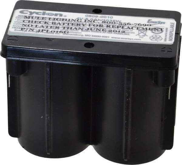 Mule - Pure Lead, Quick-Disconnect Tab Terminal, 4 Volt, 5 Amp, Lead Rechargeable Battery - 1/4" Tab Width x 0.032" Tab Thickness, 2.11" Wide x 2.9" High x 3.78" Deep - Eagle Tool & Supply