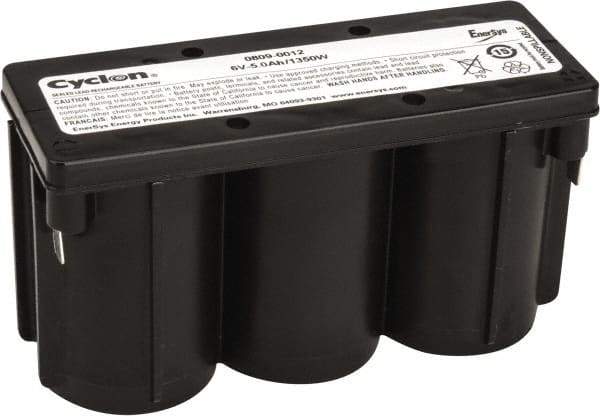 Mule - Pure Lead, Quick-Disconnect Tab Terminal, 6 Volt, 5 Amp, Lead Rechargeable Battery - 1/4" Tab Width x 0.032" Tab Thickness, 12.11" Wide x 3.05" High x 5.47" Deep - Eagle Tool & Supply