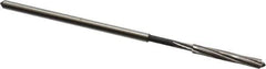Interstate - 1/8" High Speed Steel Chucking Reamer - Spiral Flute, 0.119" Straight Shank, 7/8" Flute Length, 3-1/2" OAL - Eagle Tool & Supply