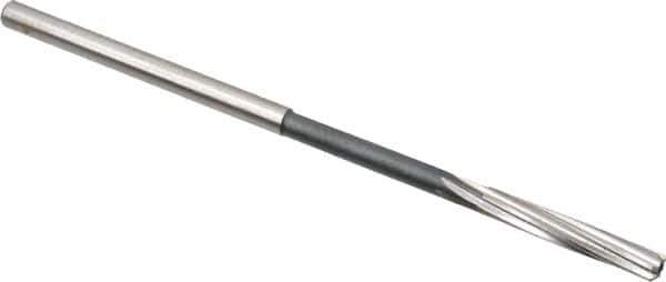 Interstate - 3/16" High Speed Steel Chucking Reamer - Spiral Flute, 0.1805" Straight Shank, 1-1/8" Flute Length, 4-1/2" OAL - Eagle Tool & Supply