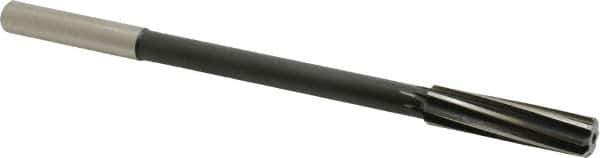 Interstate - 1/2" High Speed Steel Chucking Reamer - Spiral Flute, 0.4355" Straight Shank, 2" Flute Length, 8" OAL - Eagle Tool & Supply
