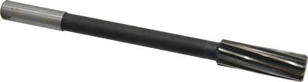 Interstate - 13/16" High Speed Steel Chucking Reamer - Spiral Flute, 5/8" Straight Shank, 2-1/2" Flute Length, 9-1/2" OAL - Eagle Tool & Supply