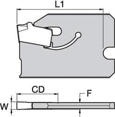 Kennametal - 3/4" Blade Height, 0.0669" Blade Width, 1" OAL, Neutral Cut, Single End Indexable Cut-Off Blade - 16mm Max Depth of Cut, A2BHSN Blade - Eagle Tool & Supply