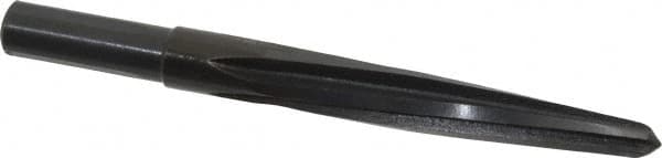 Made in USA - 9/16" Reamer Diam, 11/32" Small End Diam, 1/2" Diam Straight Shank, 4" Flute, Bridge Reamer - Eagle Tool & Supply