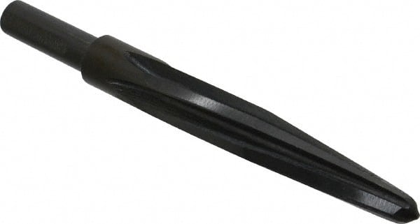 Made in USA - 11/16" Reamer Diam, 3/8" Small End Diam, 1/2" Diam Straight Shank, 4-1/4" Flute, Bridge Reamer - Eagle Tool & Supply