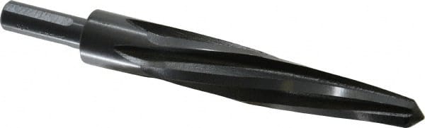 Made in USA - 7/8" Reamer Diam, 15/32" Small End Diam, 1/2" Diam Straight Shank, 5" Flute, Bridge Reamer - Eagle Tool & Supply