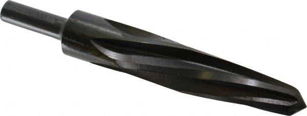 Made in USA - 1" Reamer Diam, 19/32" Small End Diam, 1/2" Diam Straight Shank, 5" Flute, Bridge Reamer - Eagle Tool & Supply