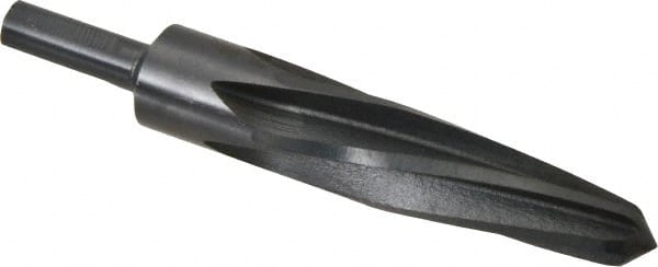 Made in USA - 1-1/16" Reamer Diam, 5/8" Small End Diam, 1/2" Diam Straight Shank, 5" Flute, Bridge Reamer - Eagle Tool & Supply
