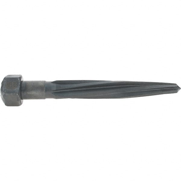 Made in USA - 11/16" Reamer Diam, 3/8" Small End Diam, 1-1/16" Hex Shank, 4-1/2" Flute, Car Reamer - Eagle Tool & Supply