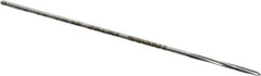 Made in USA - 3/64" High Speed Steel 4 Flute Chucking Reamer - Spiral Flute, 0.0455" Straight Shank, 1/2" Flute Length, 2-1/2" OAL - Eagle Tool & Supply