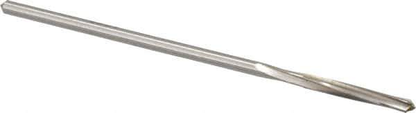 Made in USA - 1/8" High Speed Steel 4 Flute Chucking Reamer - Spiral Flute, 0.119" Straight Shank, 7/8" Flute Length, 3-1/2" OAL - Eagle Tool & Supply