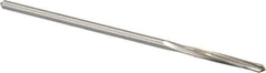 Made in USA - 1/8" High Speed Steel 4 Flute Chucking Reamer - Spiral Flute, 0.119" Straight Shank, 7/8" Flute Length, 3-1/2" OAL - Eagle Tool & Supply