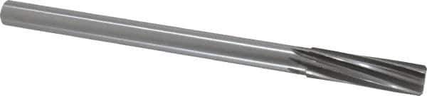 Made in USA - 5/8" High Speed Steel 8 Flute Chucking Reamer - Spiral Flute, 0.5615" Straight Shank, 2-1/4" Flute Length, 9" OAL - Eagle Tool & Supply