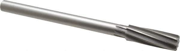 Made in USA - 13/16" High Speed Steel 8 Flute Chucking Reamer - Spiral Flute, 5/8" Straight Shank, 2-1/2" Flute Length, 9-1/2" OAL - Eagle Tool & Supply