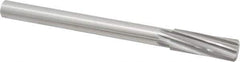 Made in USA - 7/8" High Speed Steel 8 Flute Chucking Reamer - Spiral Flute, 3/4" Straight Shank, 2-5/8" Flute Length, 10" OAL - Eagle Tool & Supply