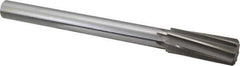 Made in USA - 1-1/8" High Speed Steel 8 Flute Chucking Reamer - Spiral Flute, 7/8" Straight Shank, 2-7/8" Flute Length, 11" OAL - Eagle Tool & Supply