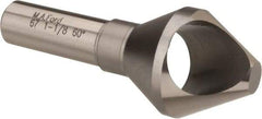 M.A. Ford - 1-1/8" Head Diam, 1/2" Shank Diam, 0 Flute 60° High Speed Steel Countersink - Bright Finish, 2-7/8" OAL, Single End, Straight Shank, Right Hand Cut - Eagle Tool & Supply