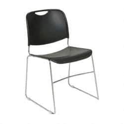 NPS - Polypropylene Black Chrome Stacking Chair - Silver Frame, 19-1/4 Inch Wide x 21-1/4 Inch Deep x 17-1/2 Inch High - Eagle Tool & Supply