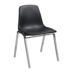 NPS - Polypropylene Black Stacking Chair - Silver Frame, 22 Inch Wide x 22-1/4 Inch Deep x 31 Inch High - Eagle Tool & Supply