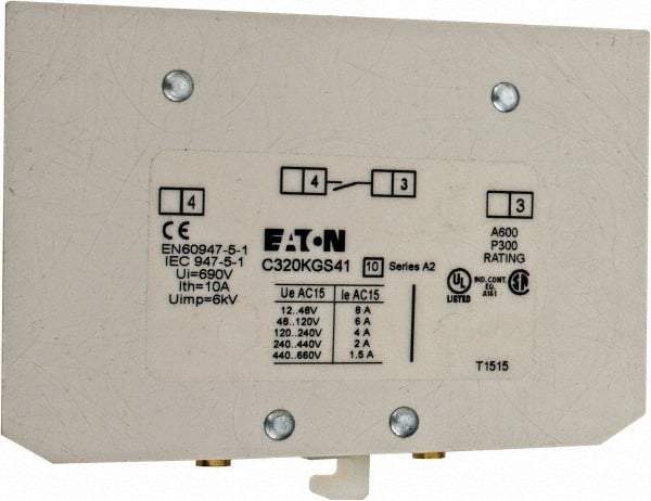 Eaton Cutler-Hammer - Starter Auxiliary Contact - For Use with 100-400A Contactors - Eagle Tool & Supply