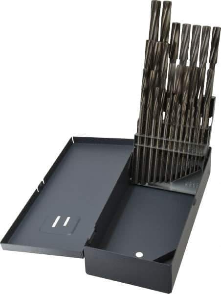 Made in USA - 1/16" to 1/2", Chucking Reamer Set - Spiral Flute, Right Hand Cut, 29 Pieces - Eagle Tool & Supply