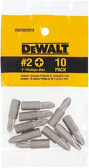DeWALT - #2, Tip Phillips Screwdriver Bit - 1/4" Drive, 1" OAL - Eagle Tool & Supply