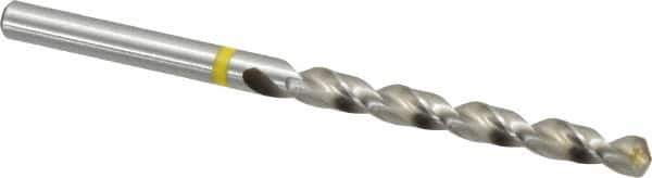 Accupro - #8 130° Vanadium High Speed Steel Jobber Drill - Bright Finish, Right Hand Cut, Spiral Flute, Straight Shank, 86mm OAL, Split Point - Eagle Tool & Supply