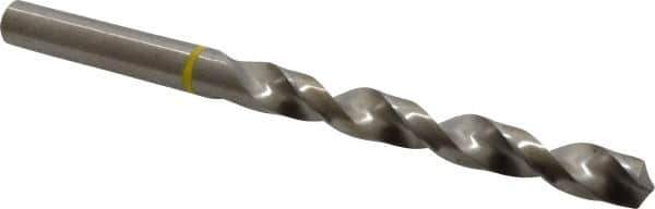 Accupro - 21/64" 130° Vanadium High Speed Steel Jobber Drill - Bright Finish, Right Hand Cut, Spiral Flute, Straight Shank, 117mm OAL, Split Point - Eagle Tool & Supply