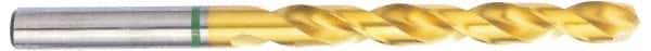 Accupro - #18 135° Cobalt Jobber Drill - TiN Finish, Right Hand Cut, Spiral Flute, Straight Shank, 80mm OAL, Split Point - Eagle Tool & Supply