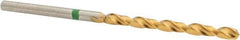 Accupro - #40 135° Cobalt Jobber Drill - TiN Finish, Right Hand Cut, Spiral Flute, Straight Shank, 57mm OAL, Split Point - Eagle Tool & Supply