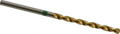 Accupro - #39 135° Cobalt Jobber Drill - TiN Finish, Right Hand Cut, Spiral Flute, Straight Shank, 57mm OAL, Split Point - Eagle Tool & Supply