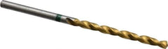 Accupro - #33 135° Cobalt Jobber Drill - TiN Finish, Right Hand Cut, Spiral Flute, Straight Shank, 61mm OAL, Split Point - Eagle Tool & Supply