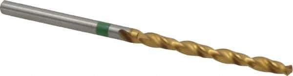 Accupro - #32 135° Cobalt Jobber Drill - TiN Finish, Right Hand Cut, Spiral Flute, Straight Shank, 61mm OAL, Split Point - Eagle Tool & Supply