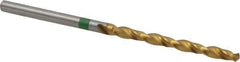 Accupro - #32 135° Cobalt Jobber Drill - TiN Finish, Right Hand Cut, Spiral Flute, Straight Shank, 61mm OAL, Split Point - Eagle Tool & Supply