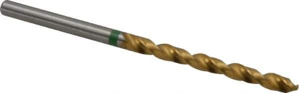 Accupro - #27 135° Cobalt Jobber Drill - TiN Finish, Right Hand Cut, Spiral Flute, Straight Shank, 70mm OAL, Split Point - Eagle Tool & Supply