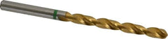 Accupro - #2 130° Cobalt Jobber Drill - TiN Finish, Right Hand Cut, Spiral Flute, Straight Shank, 93mm OAL, Split Point - Eagle Tool & Supply
