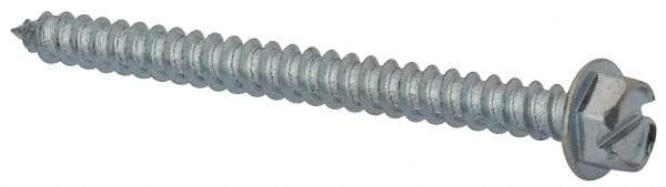 Value Collection - #14 Hex Washer Head Slotted Sheet Metal Screw - Steel, 3" Length Under Head, Grade 2 - Eagle Tool & Supply