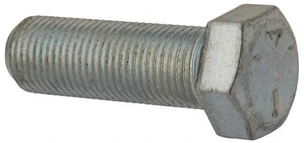 Made in USA - 9/16-18 UNF, 1-3/4" Length Under Head Hex Head Cap Screw - Fully Threaded, Grade 5 Steel, Zinc-Plated Finish, 13/16" Hex - Eagle Tool & Supply