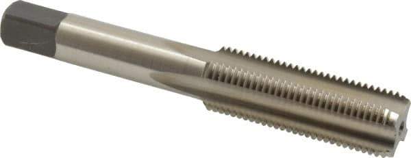 Hertel - 9/16-18 UNF 4 Flute Bright Finish High Speed Steel Straight Flute Standard Hand Tap - Bottoming, Right Hand Thread, 3-3/8" OAL, H5 Limit - Eagle Tool & Supply