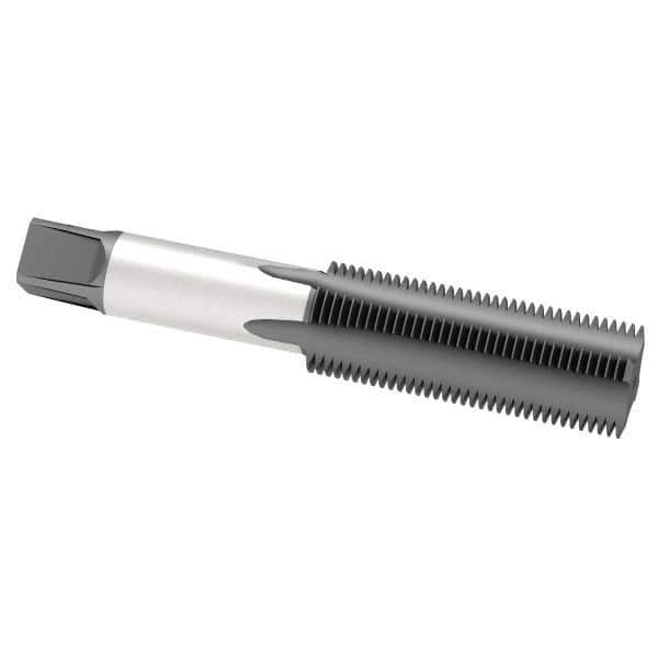 Hertel - 1-14 UNS 3B 4 Flute Bright Finish High Speed Steel Straight Flute Standard Hand Tap - Bottoming, Right Hand Thread, 5-1/8" OAL, H4 Limit - Exact Industrial Supply