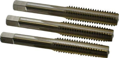 Hertel - 7/16-14 UNC, 4 Flute, Bottoming, Plug & Taper, Bright Finish, High Speed Steel Tap Set - 3-5/32" OAL, 2B/3B Class of Fit - Eagle Tool & Supply