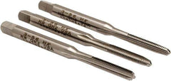 Hertel - #3-56 UNF, 3 Flute, Bottoming, Plug & Taper, Bright Finish, High Speed Steel Tap Set - 1-13/16" OAL, 2B/3B Class of Fit - Eagle Tool & Supply