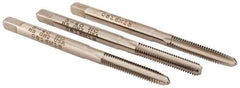 Hertel - #5-40 UNC, 3 Flute, Bottoming, Plug & Taper, Bright Finish, High Speed Steel Tap Set - 1-15/16" OAL, 2B/3B Class of Fit - Eagle Tool & Supply