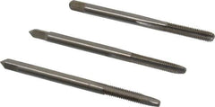 Hertel - #6-40 UNF, 3 Flute, Bottoming, Plug & Taper, Bright Finish, High Speed Steel Tap Set - 2" OAL, 2B/3B Class of Fit - Exact Industrial Supply