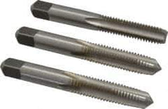 Hertel - M10x1.50 Metric Coarse, 4 Flute, Bottoming, Plug & Taper, Bright Finish, High Speed Steel Tap Set - 2-15/16" OAL, 6H Class of Fit - Eagle Tool & Supply