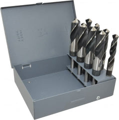 Hertel - 9/16 to 1", 118° Point, Oxide Finish, High Speed Steel Reduced Shank Drill Bit Set - Eagle Tool & Supply